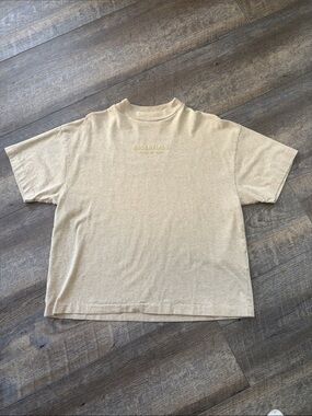 Essentials Boys Neutral Beige Short Sleeve Logo Tee